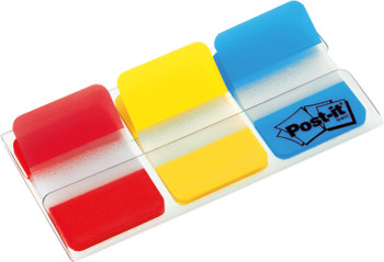 Post-It Index Flags Strong Repositionable 25X38mm 3X22 Tabs Red Yellow Blue Pack 7000146810