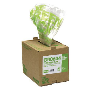 The Green Sack Medium Duty Refuse Sack Cube 737X965mm Clear Pack 75 0703119 0703119