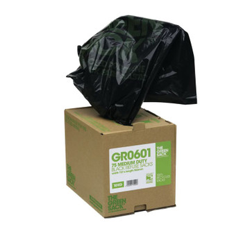 The Green Sack Medium Duty Refuse Sack Cube 737X965mm Black Pack 75 0703116 0703116