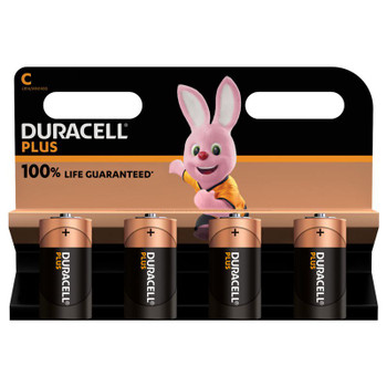 Duracell Plus C Alkaline Batteries Pack 4 MN1400B4PLUS MN1400B4PLUS