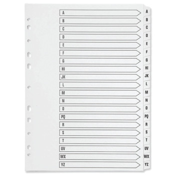 Q-Connect 20-Part A-Z Index Multi-Punched Reinforced Board Clear Tab A4 Whi KF01532