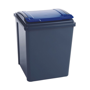 VFM Recycling Bin With Lid 50 Litre Blue 384290 SBY28525