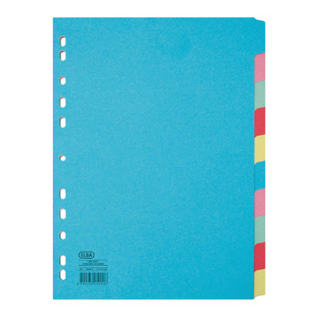 Elba-10 Part Card Divider A4 Assorted Made from 100% recycled 160gsm manill BX05000