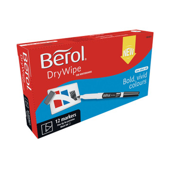 Berol Drywipe Pen Fine Black Pack of 12 1984901 BR84901