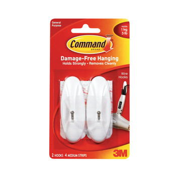 3M Command Medium Wire Hooks With Command Strips 17068 3M92127