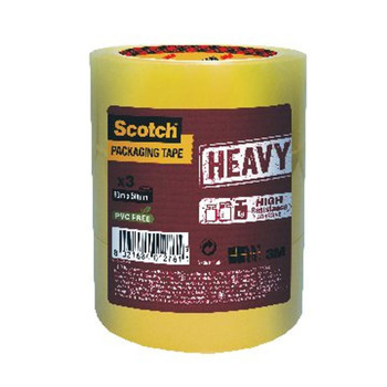 Scotch Packaging Tape Heavy 50mmx66m Clear Pack of 3 HV.5066.T3.T 3M01276