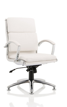 Classic Executive Medium Back Chair White With Chrome Glides KC0293 KC0293