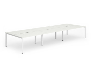 Evolve Plus 1400Mm Back To Back 6 Person Desk White Top White Frame BE271 BE271