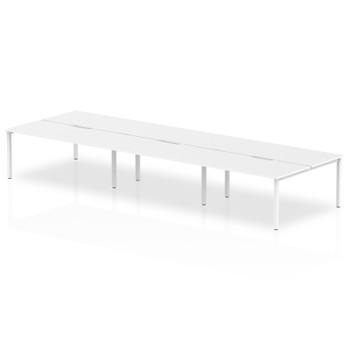 Evolve Plus 1600Mm Back To Back 6 Person Desk White Top White Frame BE266 BE266