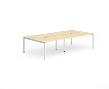 Evolve Plus 1200Mm Back To Back 4 Person Desk Maple Top White Frame BE239 BE239
