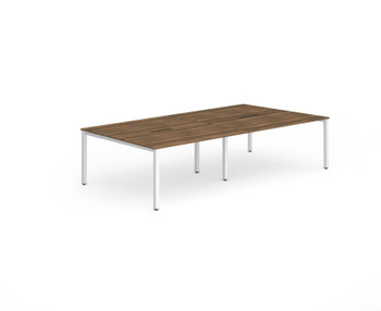 Evolve Plus 1200Mm Back To Back 4 Person Desk Walnut Top White Frame BE237 BE237
