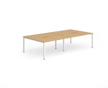 Evolve Plus 1200Mm Back To Back 4 Person Desk Beech Top White Frame BE238 BE238