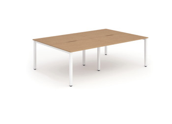 Evolve Plus 1400Mm Back To Back 4 Person Desk Oak Top White Frame BE235 BE235