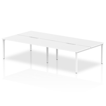 Evolve Plus 1600Mm Back To Back 4 Person Desk White Top White Frame BE226 BE226