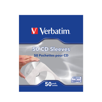 Verbatim CD/DVD Sleeves Paper Pack of 50 49992 VM49992