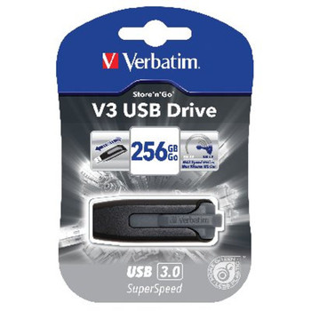 Verbatim Store n Go V3 USB 3.0 Flash Drive 256GB Black 49168 VM49168