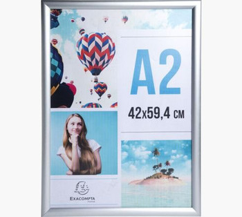 Exacompta Wall Snap Frame Poster Holder Aluminium A2 Crystal Pack 1 -  8294358D 8294358D