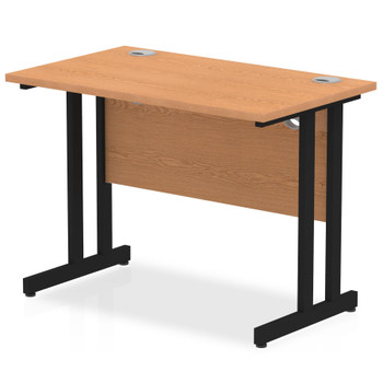 Impulse 1000 X 600Mm Straight Desk Oak Top Black Cantilever Leg I004301 I004301