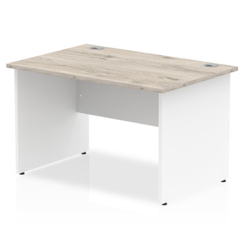 Impulse Straight Office Desk W1200 X D800 X H730mm Panel End Leg Grey Oak Finish TT000153
