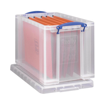 Really Useful 24L Plastic Storage Box With Lid W465xD270xH290mm Clear RUP80 RUP80256