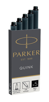 Parker Quink Ink Refill Cartridge for Fountain Pens Black Pack 5 1950382