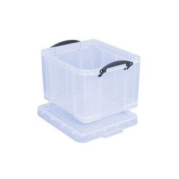 Really Useful 35L Plastic Storage Box With Lid W480xD390xH310mm Clear 35C RUP80130