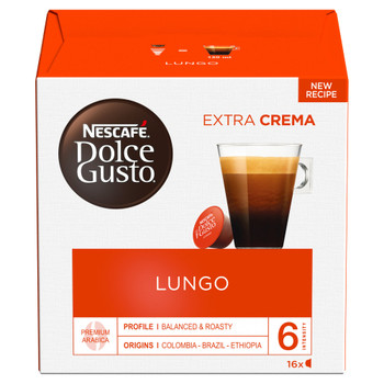 Nescafe Dolce Gusto Lungo Coffee 16 Capsules Pack 3 - 12562075 12562075