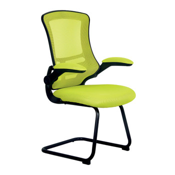 Nautilus Designs Luna Designer High Back Mesh Green Cantilever Visitor Chair Wit BCM/L1302V/GN