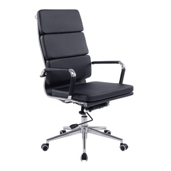 Nautilus Designs Avanti High Back Bonded Leather Executive Office Chair With Ind BCL/6003/BK