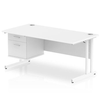 Dynamic Impulse W1600 X D800 X H730mm Straight Office Desk Cantilever Leg With 1 MI002211