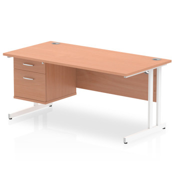 Dynamic Impulse W1600 X D800 X H730mm Straight Office Desk Cantilever Leg With 1 MI001694