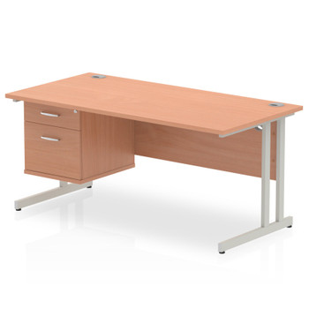 Dynamic Impulse W1600 X D800 X H730mm Straight Office Desk Cantilever Leg With 1 MI001690