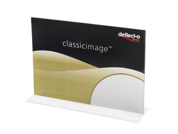 Deflecto A5 Landscape Stand Up Literature Display Sign Holder Crystal Clear - 47 47905