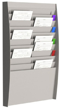 Fast Paper Document Control Panel/Literature Holder 2 X 10 Compartment A4 Grey FV21002