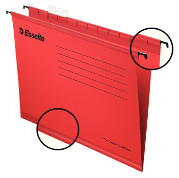 Esselte Classic A4 Suspension File Board 15Mm V Base Red Pack 25 90316 90316