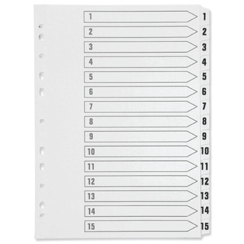 Q-Connect 1-15 Index Multi-Punched Reinforced Board Clear Tab A4 White KF01 KF01530