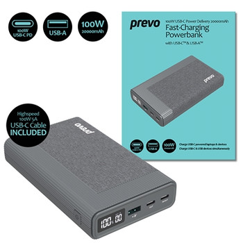 Prevo Ad10c 100W Usb-C Power Delivery Pd 20000Mah Portable Fast-Charging Powerba AD10C-100W