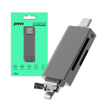 Prevo CR312 Usb 2.0 Usb Type-C And Lightening Connection Card Reader High-Speed CR312