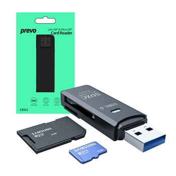 Prevo CR311 Usb 3.0 Card Reader High-Speed Memory Card Adapter Supports Sd/Micro CR311