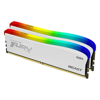 Kingston Fury Beast 16Gb 2 X 8Gb Ddr4 3200 Mhz Single-Rank Memory White Dimm Rgb KF432C16BWAK2/16