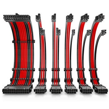 Antec Black/Red Psu Extension Cable Kit - 6 Pack 1X 24 Pin 2X 4+4 Pin 3X 6+2 Pin 0-761345-777717-9