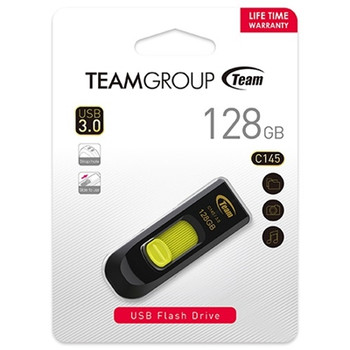 Team C145 128Gb Usb 3.0 Yellow Usb Flash Drive TC1453128GY01
