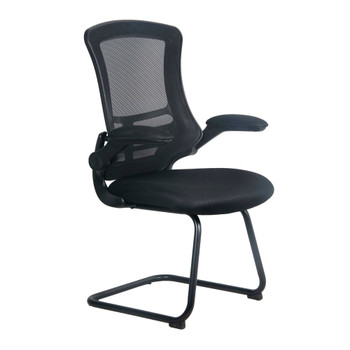 Nautilus Designs Luna Designer High Back Mesh Black Cantilever Visitor Chair Wit BCM/L1302V/BK