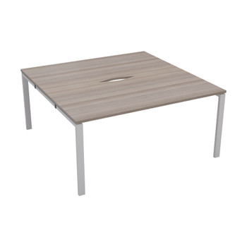 Jemini 2 Person Bench Desk 1200x800mm Grey Oak/White KF808671 KF808671
