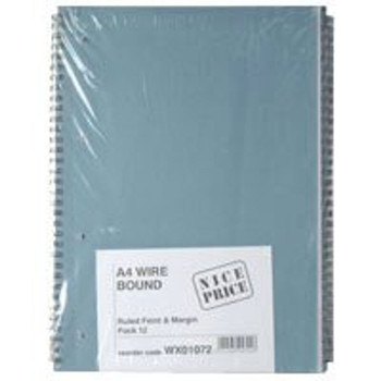 Blue Bound A4 Spiral Pad 80 leaf Pack of 12 WX01072 WX01072