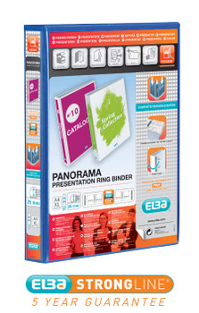 Elba Panorama Presentation Ring Binder 25Mm Capacity 40Mm Spine A4+ 2 D-Ring Blu 400008412