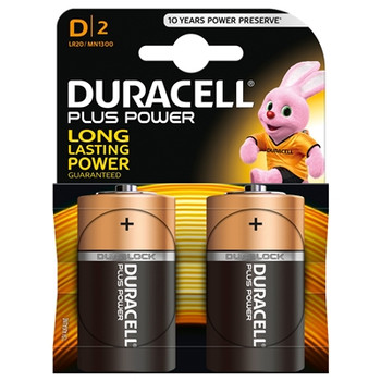 Duracell Plus Power Alkaline Pack Of 2 D Batteries MN1300B2PP