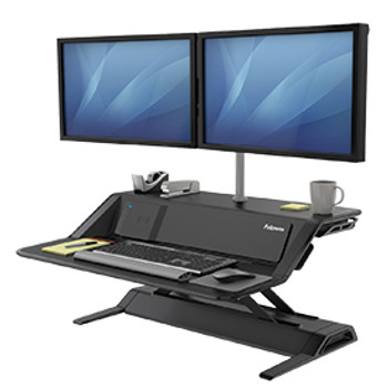 Fellowes 8081001 Lotus DX Sit-Stand Workstation - Black 8081001