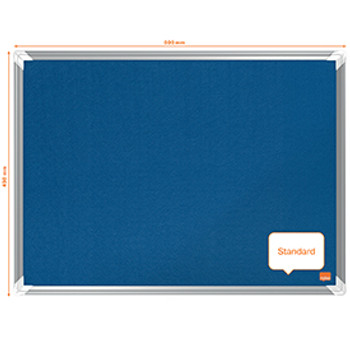 Nobo 1915187 Premium Plus Blue Felt Notice Board 600x450mm 1915187