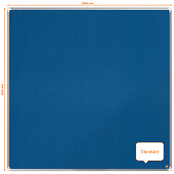 Nobo 1915190 Premium Plus Blue Felt Notice Board 1200x1200mm 1915190